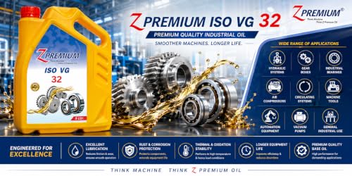 Image of ZPremium ISO VG 32 High-Performance Hydraulic Oil - Superior Anti-Wear Lubricant for Industrial Machinery, Compressors & Heavy Equipment | Enhanced Thermal Stability & Oxidation Resistance | 5 Ltr