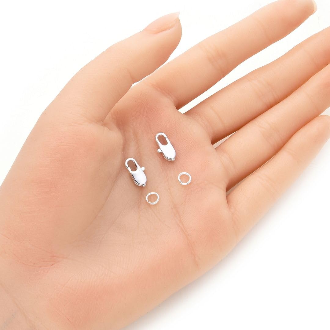 italien fermoirs mousquetons 10 mm 12 mm Argent ou Bronze antique pour fabrication de bijoux 12 3) Silver, 20pcs