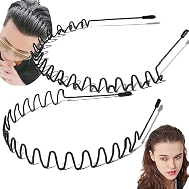 AMAZON - Vrose Flosi – Metal Hair Bands Men Headbands For Women For Washing Face Make Up Skicare – Head Bands For Women’s Hair Non Slip – Women Headbands Wavy Spring Wire Sports Hair Band (Wavy&small Zigzag)