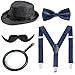 Beelittle 1920s Boys Costume Fedora Hat Suspenders for 2-10 Years (C)