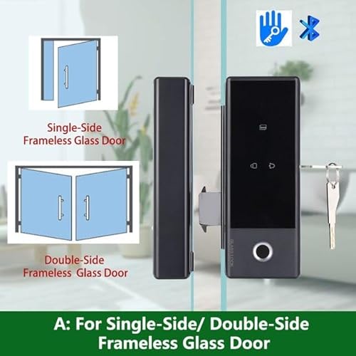 Fechadura Eletrônica Digital de Embutir - Portas de Vidro 4 Métodos: Impressão Digital, Chave, Cartã