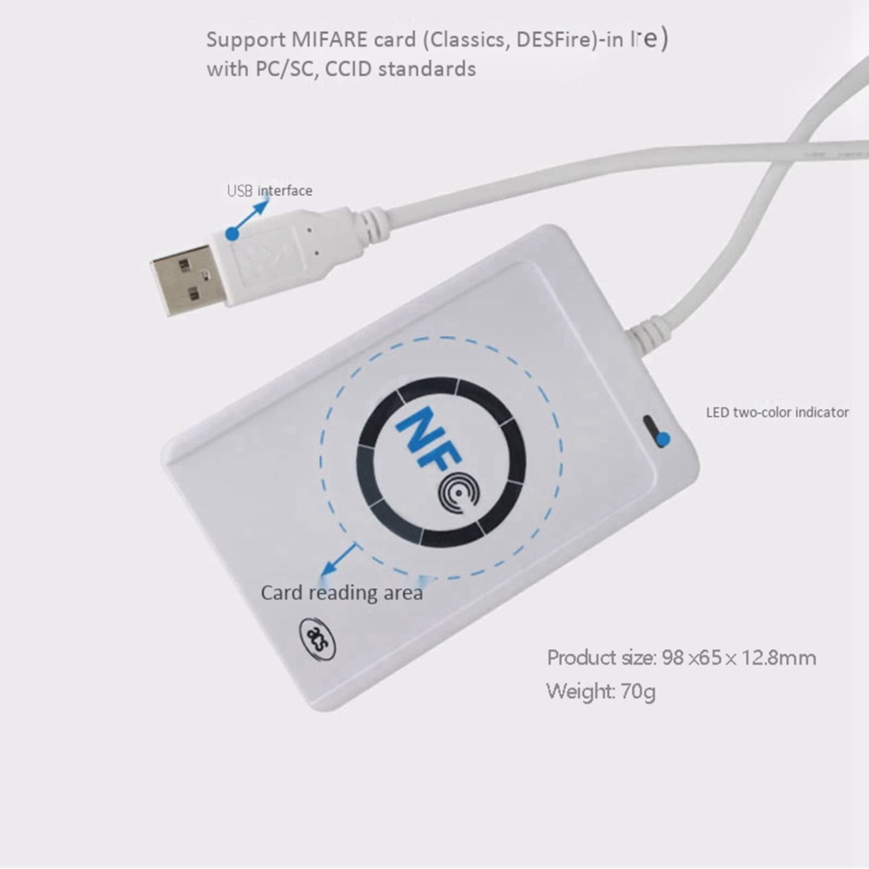 Lecteur NFC ACR122U USB sans contact IC Card Writer and Reader RFID Copieur Duplicateur UID Carte d'étiquette modifiable