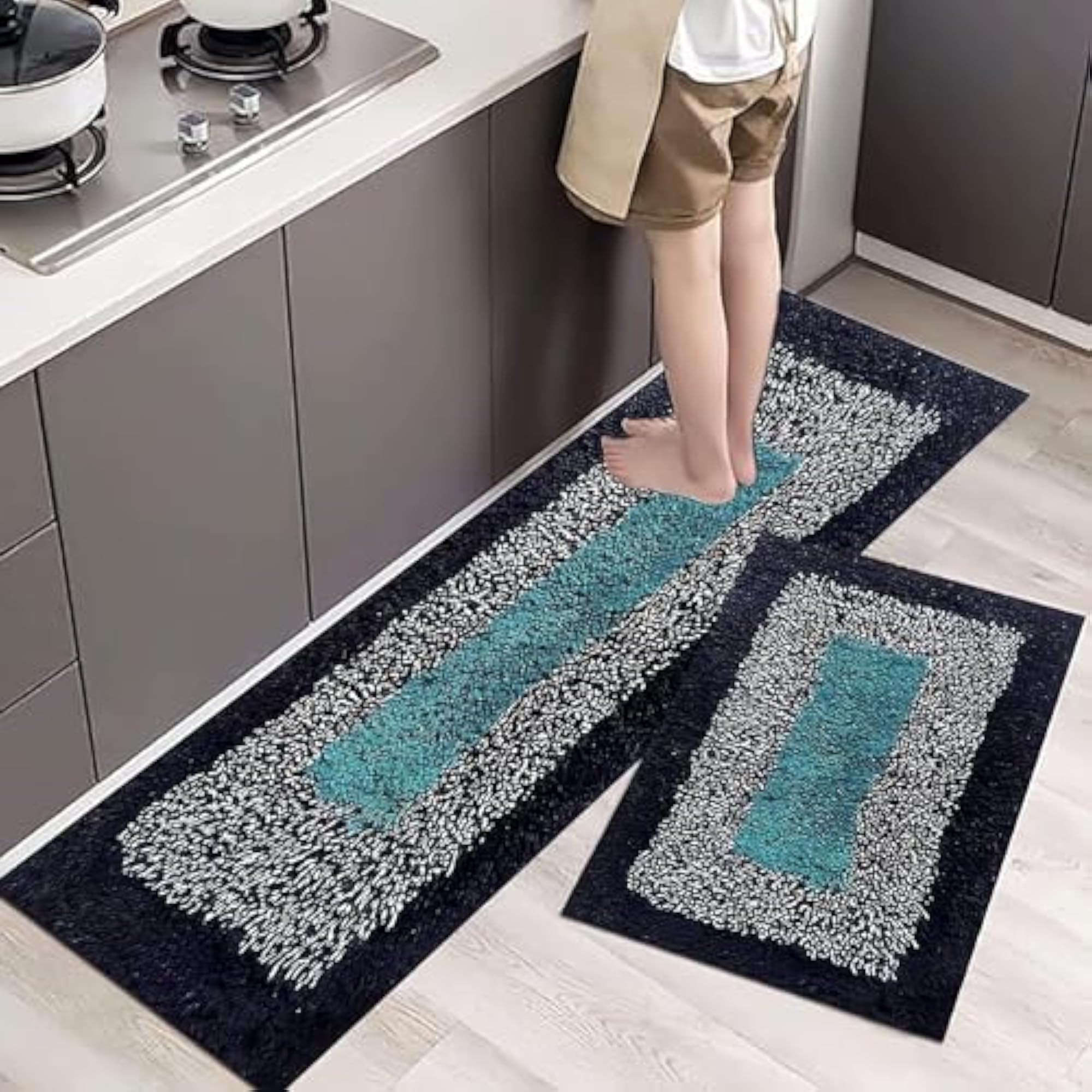 HOMLEX Kitchen Mat Set with Anti-Skid Backing