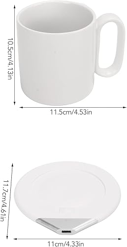 Miniatura 9 de Calentador de café, juego de taza y tapa autocalentada para escritorio con carga inalámbrica, reconocimiento inteligente, para mantener el té, café,