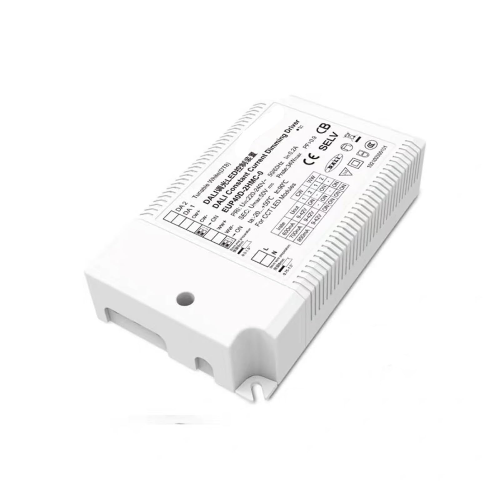 Pilote LED double température 0-10V Eup40d-2hmc-0 pour ruban graduable