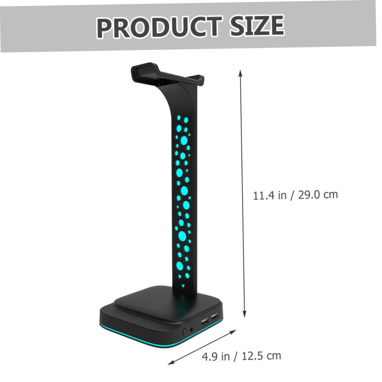 LABRIMP Supporto per Cuffie LED Hub USB Multiuso per Scrivania Supporto per Cuffie da Tavolo Luci Regolabili Ingresso USB Tipo C
