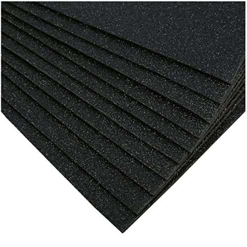 Uhat Lot de 10 feuilles A4 en mousse à paillettes pour loisirs créatifs, décoration, 2 mm (Noir)