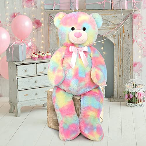 Image of AVSHUB Soft Toys Teddy Bear for Boys & Girls | Stuffed Cute Spongy Huggable & Lovable Teddy for Kids | Gift for Special Occasion Valentine's, Birthday, Anniversary (Size 6 Feet) Rainbow