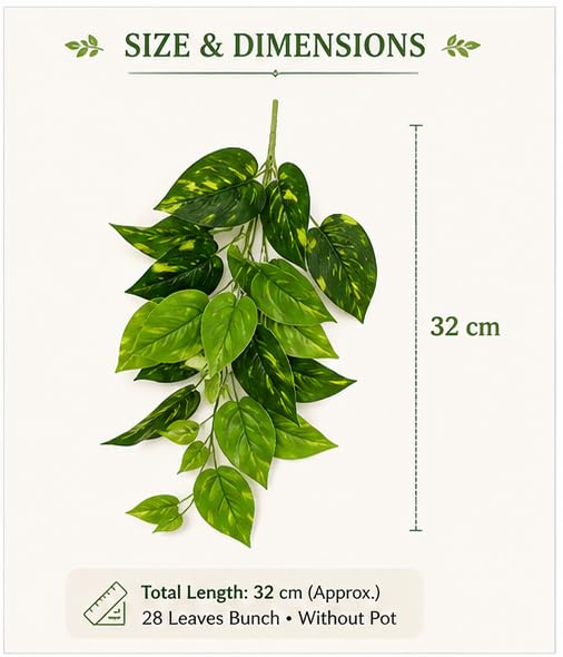 Artificial Money Plant 28 Big Leafs Palm Tree Areca Plant Without Pot -32cm Artificial Plant 1