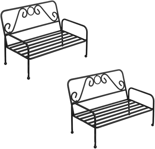 Sillón de hierro para exteriores, soporte para maceta, silla vintage, decoración de metal al aire libre, banco en miniatura, modelo de maceta de