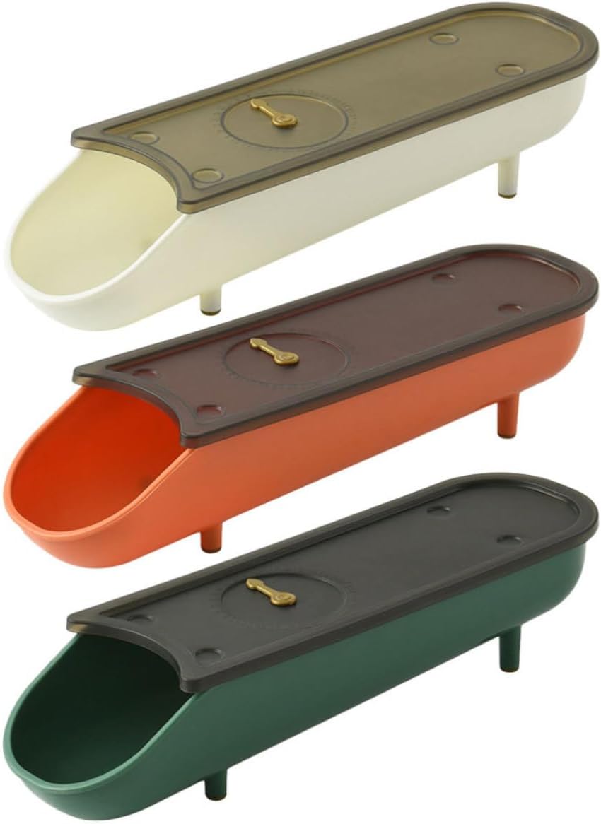 3pcs Egg Holder, Stackable PP Tray with Auto Scrolling