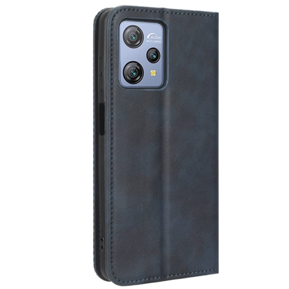 HualuBro Custodia Blackview A53 / Blackview A53 Pro, Flip Cover Portafoglio Magnetica in Retro PU Pelle a Libro TPU Antiurto Stand Case per Blackview A53 Pro Cover (Blu