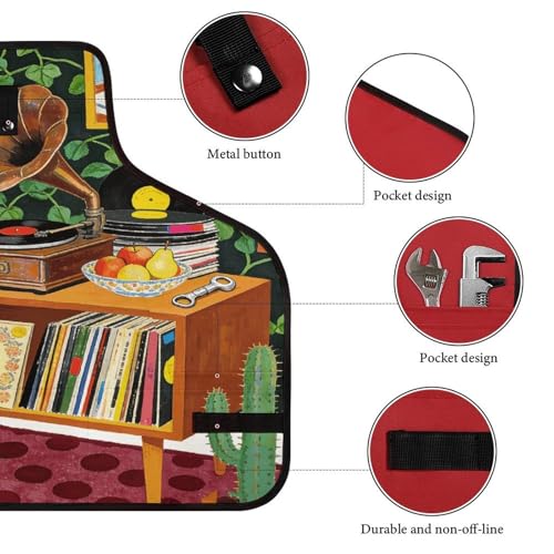 Delantal de trabajo con ilustración Retro Music Trend miniatura 3