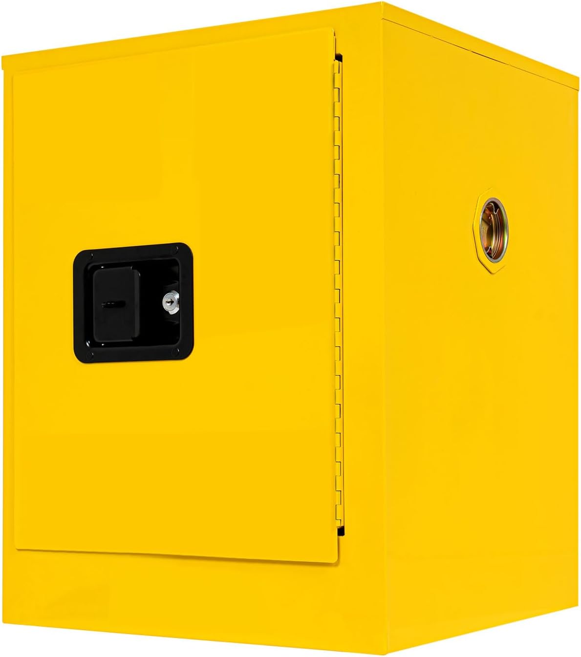 12 Gallon Safety Storage Cabinet for Flammable Liquids,Yellow Leak-Proof Flammable Liquid Storage Manual Door Cabinet Fireproof Safety for Commercial Industrial and Home Use,17x17x22