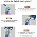 Kollea Torch Lighter, Triple Jet Butane Lighter Refillable Windproof Lighter, Rainbow Pocket Lighter with Adjustable Flame, Great Gift for Men for Birthday, Christmas (Butane Gas Not Included)
