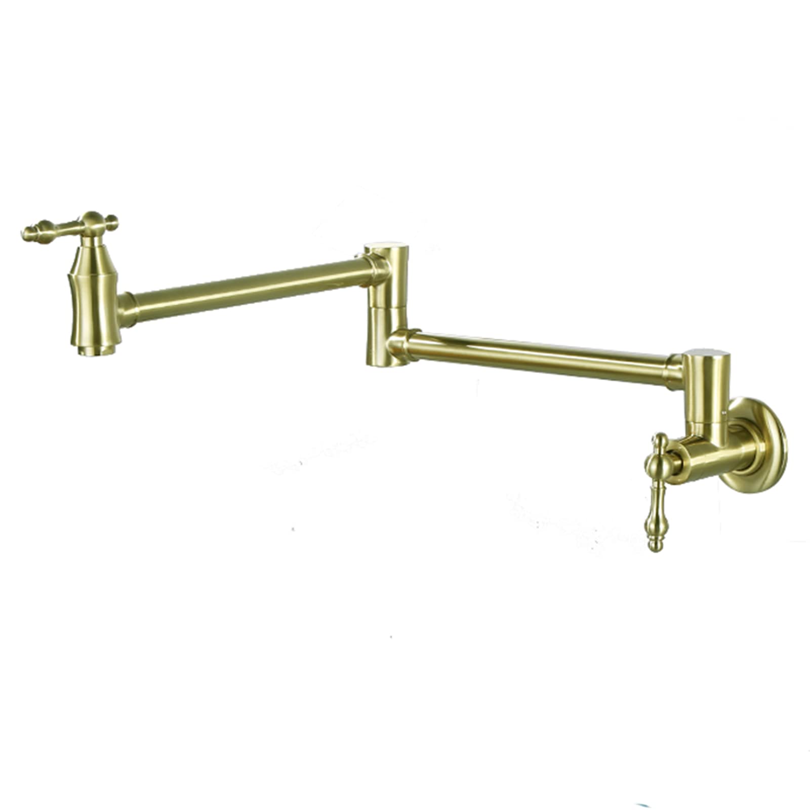 Grifo de cocina de latón extensible con doble articulación para pared