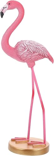 BESPORTBLE Escultura de flamenco de resina decorativa para mesa, decoración de escritorio vibrante para jardines, bodas y artesanía detallada y