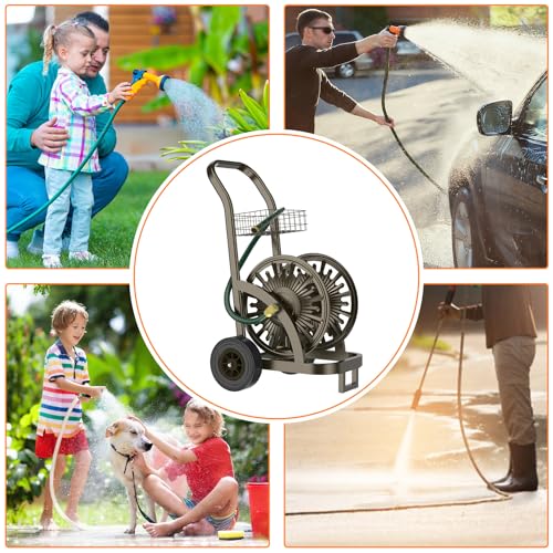 GOFORWILD Heavy Duty Steel Garden Hose Reel Cart with Wheels by GOFORWILD - Used condition - Image 5
