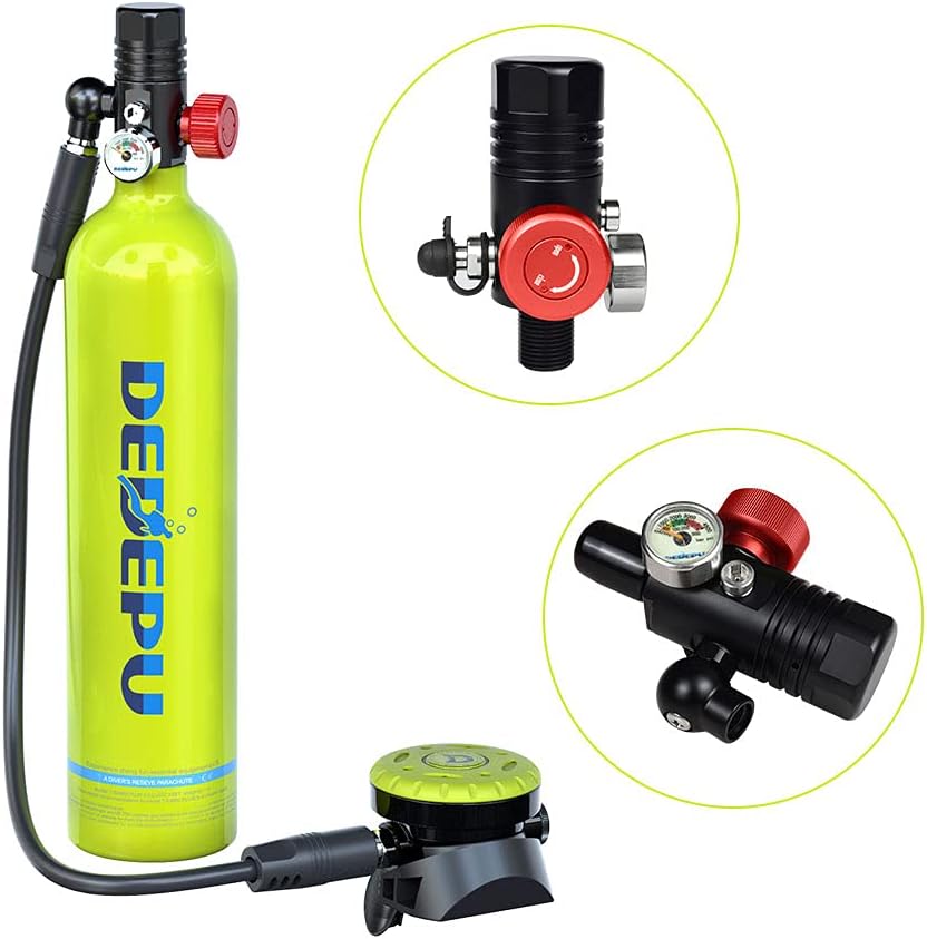 DEDEPU Diving Tank Scuba Tank Mini Scuba Tank Underwater Diving 20Mintue Capability for Underwater Breathing Mini Portable Scuba Diving Tank Oxygen Cylinder Equipment Refilling : Sports & Outdoors
