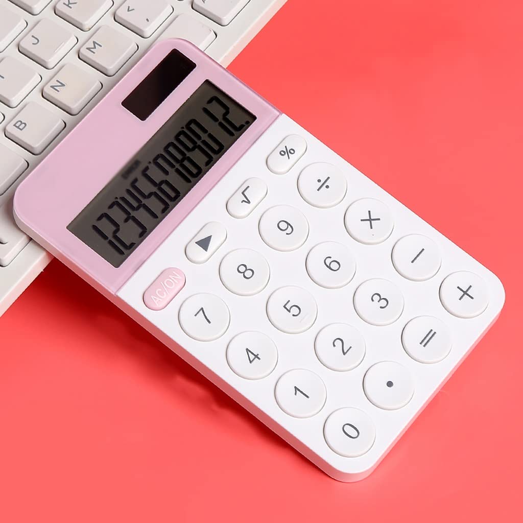 Calculadora de escritorio, calculadora solar Examen de contabilidad estudiantil multifuncional Calculadora financiera especial Calculadora pequeña linda Pantalla de 12 dígitos (Color : D, Size ( Color