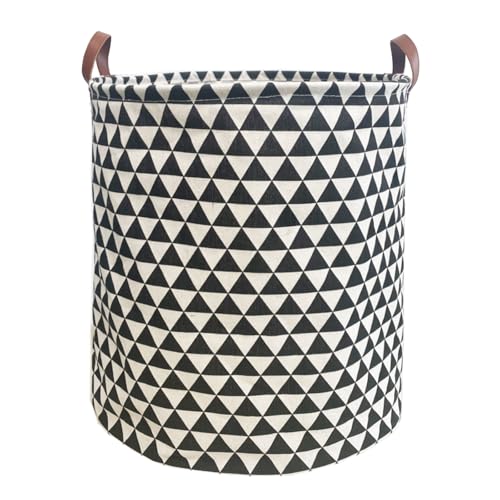 Image of Waterproof Laundry Hamper Collapsible Laundry Basket Leather Handle Laundry Bag Large Clothes Storage Toy Organization for Bathroom Bedroom Laundryroom College Dorms (Hesan-002)