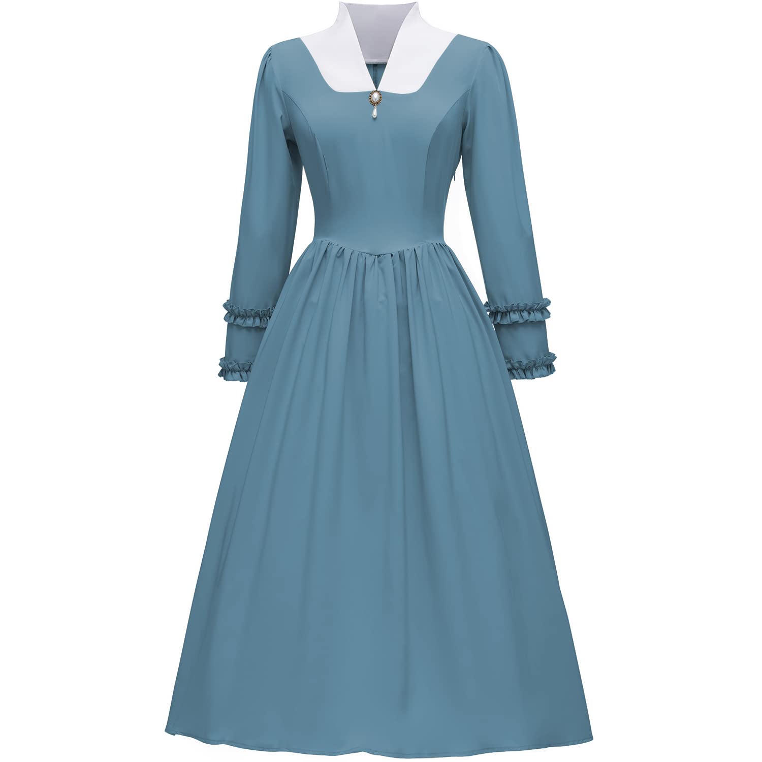 Abaowedding Colonial Dress for Women Pioneer Costume Modest Prairie Colonial Civil War Dress