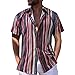 Herren Sommer Bedruckter Umlegekragen Lässige Einreiher Kurzarmhemden,Freizeithemd Shirts lässiges Leinenhemd Sommerhemd Fitness T-Shirt Gym Tank Top Strand Reise Shirt Eaylis