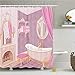 ZLWSSA 3D Rideau De Douche Imperméable Adolescentes Filles Fantaisie Salle De Bain dans Le Palais De La Princesse avec Armoire De Baignoire Miroir 180x240cm