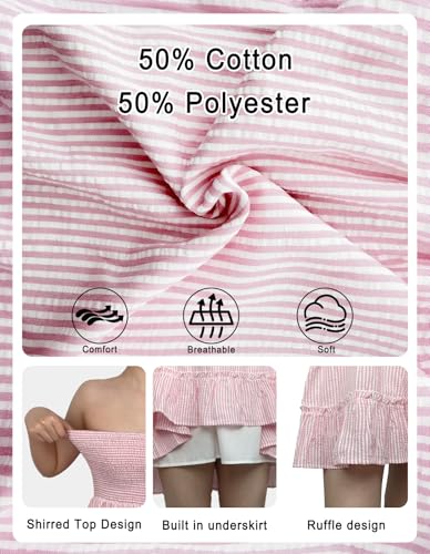 Image of EG CHRIS G Summer Dresses for Women Strapless Tube Top Mini Dresses Beach Boho Sundress 2025