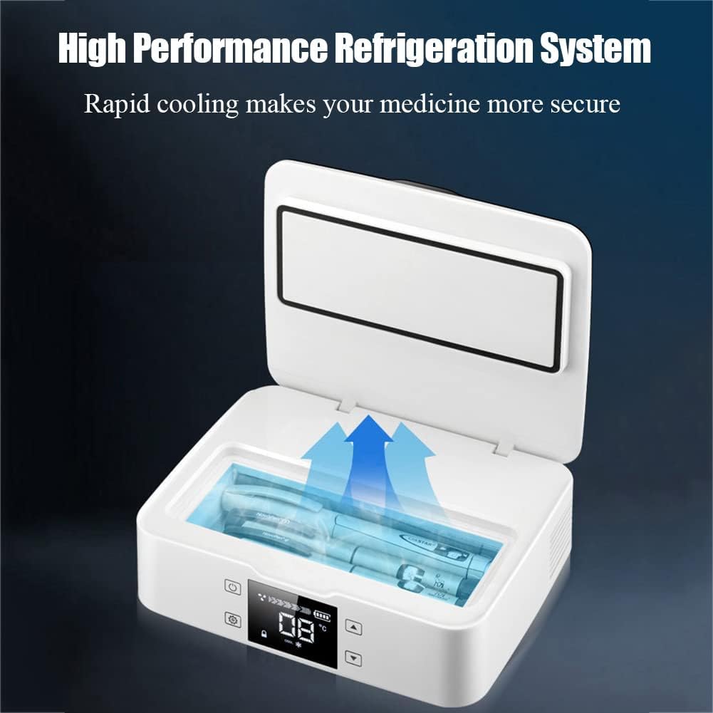 Insulin Refrigerated, Insulin Cooler Box, Portable Drug Constant Temperature Refrigerato with LCD Touch Screen, Liner Rounded Corner Design, for Interferon