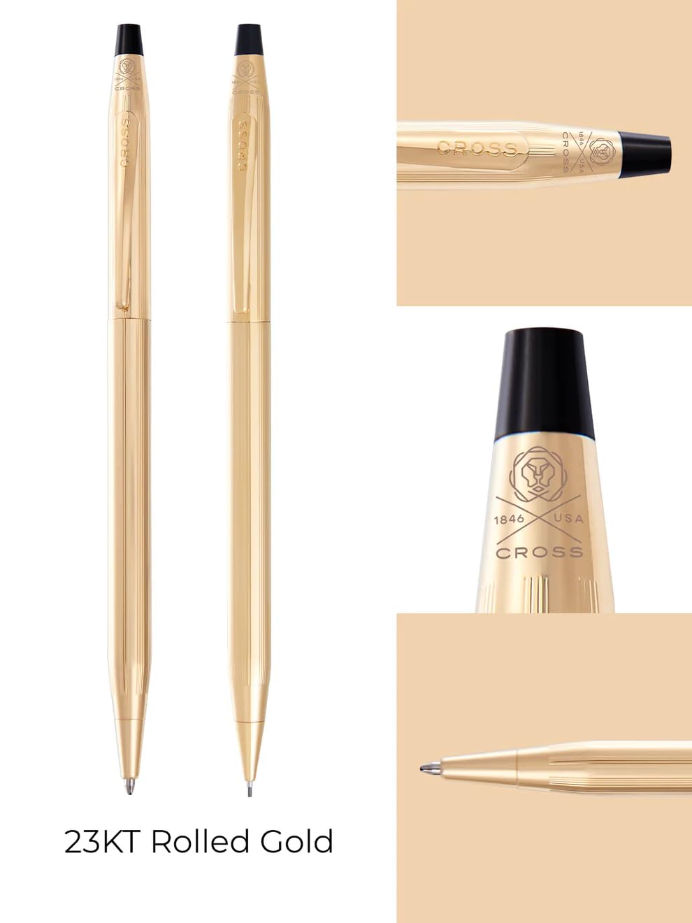 【新品】CROSS ボールペン［限定品23KT］ Amazon.co.jp: Cross Classic Century 23KTゴールドメッキボールペン&0
