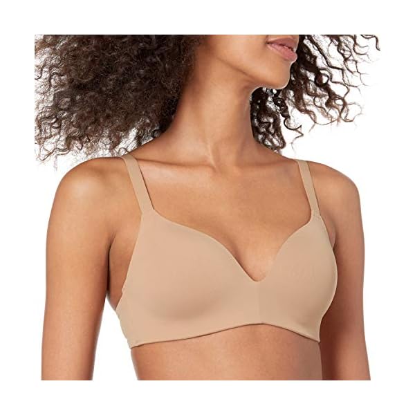 Amazon Essentials Women's Wireless Bra, Light Brown, 36A