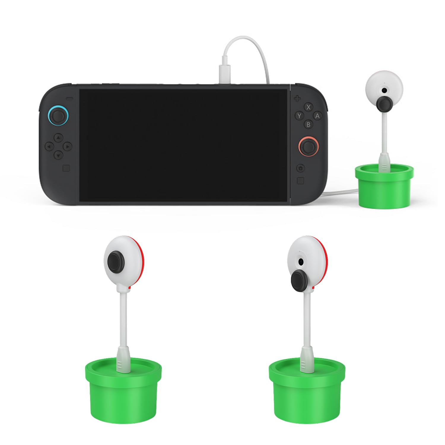 AriKroii Telecamera per Nintendo Switch 2, Webcam da gioco HD 720P per Switch 2/PC/Notebook,Supporto per Videoconferenze/Game Live/Video di Breve Durata,Base Ricaricabile, Cavo USB e Istruzioni