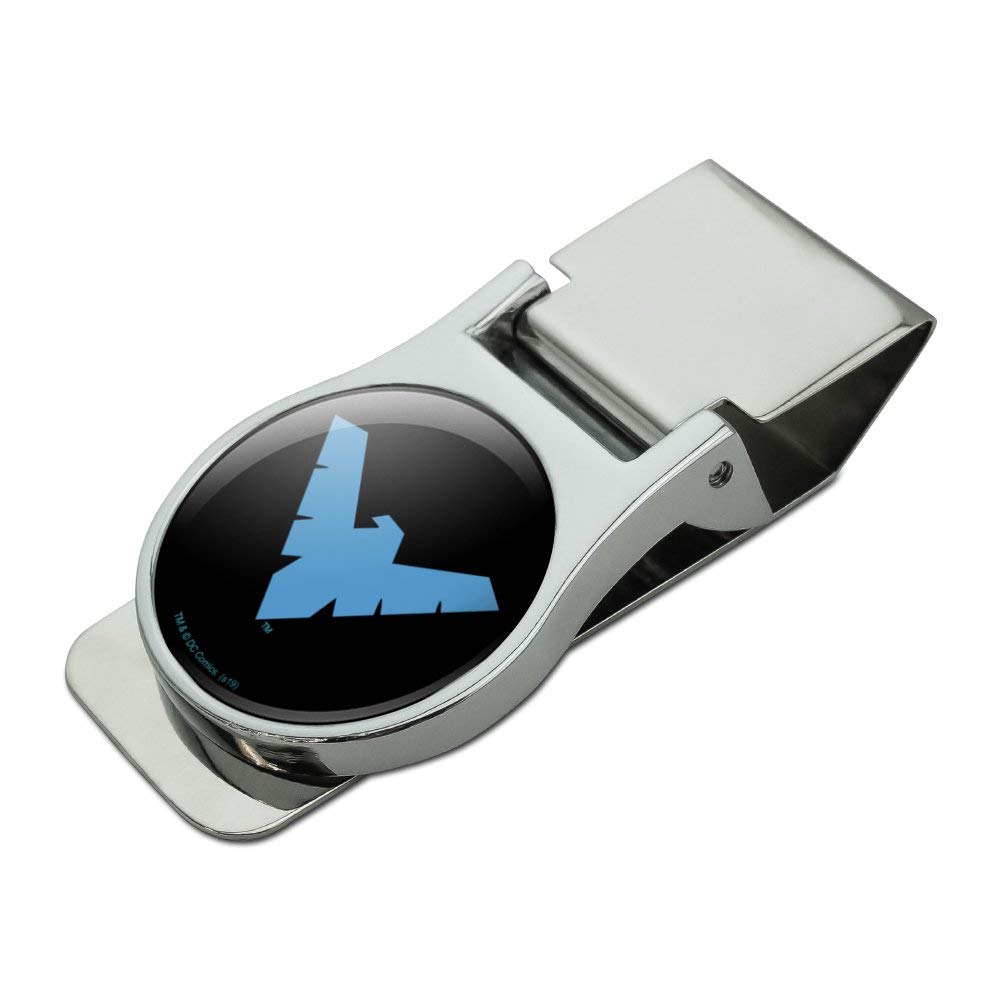 Batman Nightwing Logo Satin Chrome Plated Metal Money Clip-image-49