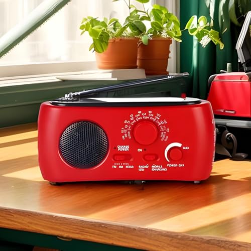 Radio con manivela para emergencias sin batería con linterna AM/FM 3