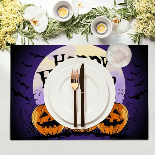 Sets de table Halloween lavables pour protéger la cuisine des taches de fêtes