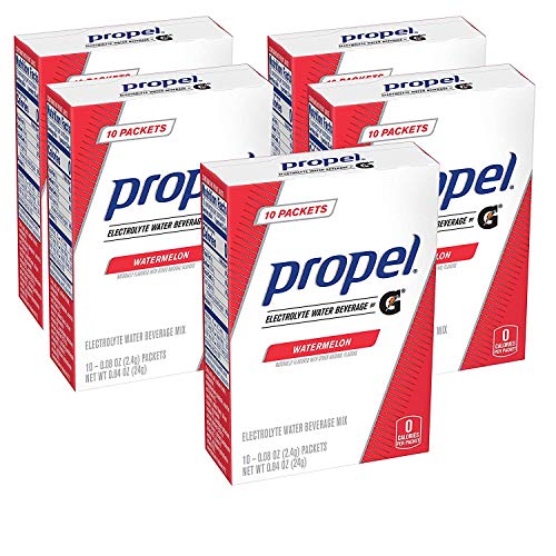 Propel Powder Packets Watermelon with Electrolytes Vitamins and No Sugar, 50 Count, 10 Count (Pack of 5) image 5
