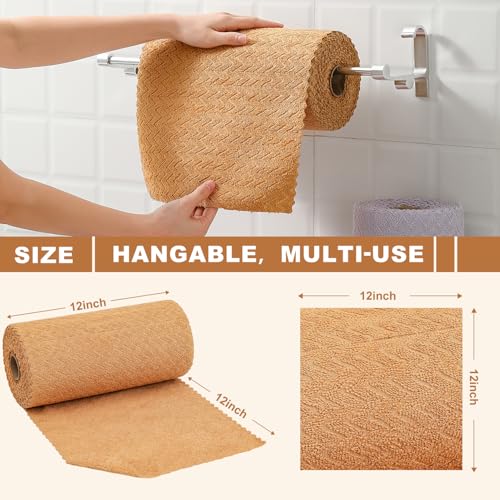 Image of 80 Pack Microfiber Cleaning Cloth Roll Reusable Paper Towels 12 inchx12 inch Tear Away Cloth,Absorbent Dish Rags for House Kitchen,Wash Cloths,Lint Free Rags for Window Cars Cleaning Supplies