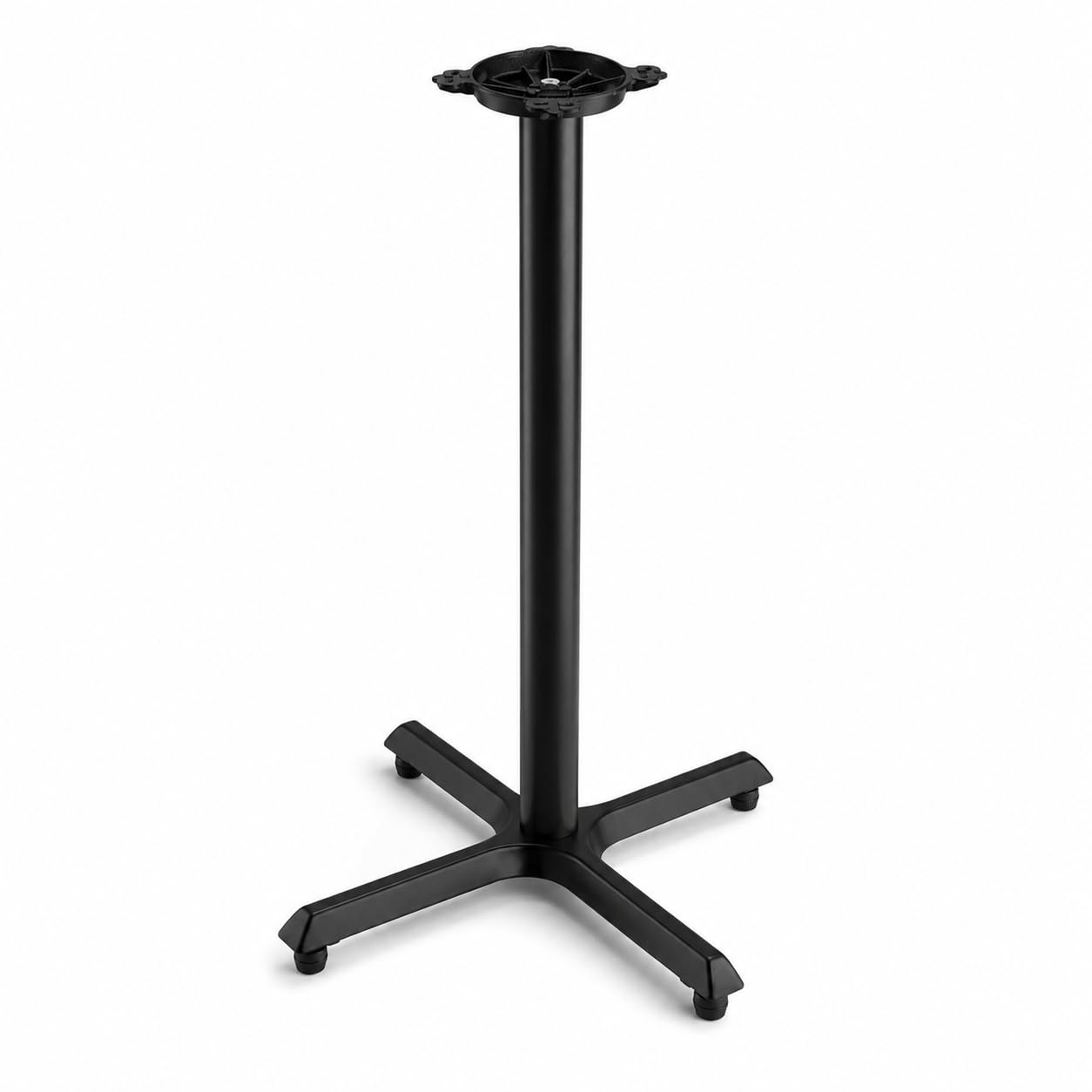 Cast Iron Bar Height Table Base by Glownary – 30 X 30 Inches, Beech, Brown, Model 349c30s3beq