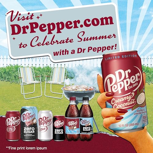 Image of Dr Pepper Zero Sugar Creamy Coconut Soda, 12 fl oz cans, 12 Pack