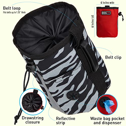 Image of Dogline Dog Treat Pouch: Puppy Training Bag, Pet Kibbles and Snacks Holder, Litter Waste Bags Dispenser with Adjustable Drawstring Closure, Large Capacity with Mesh Pocket, Strong Nylon Material
