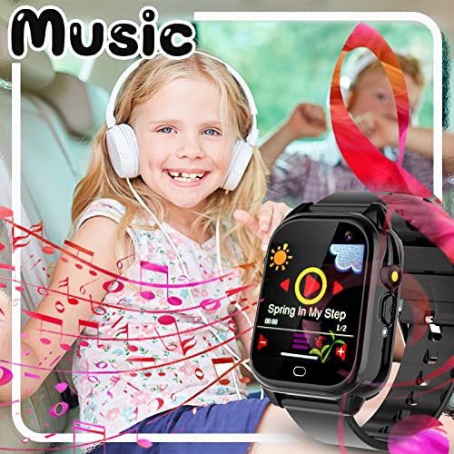 Gridspace Kids Waterproof Smart Watch With 26 Games 1.44'' Hd Touchscreen And Hd Camera Pedometer Recorder Music Player Alarm Clock Calculator Educationals Smart Watch For Age 3-12 Girls And Boys #TOP5