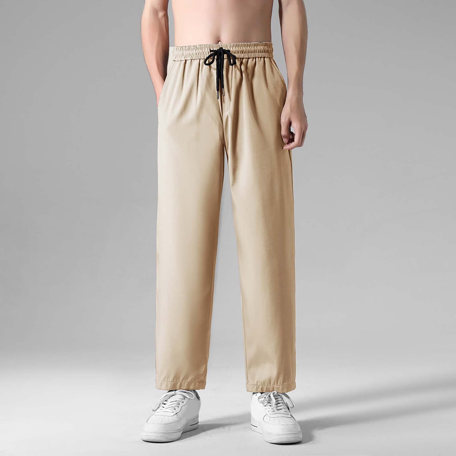 Mens Casual Pants Fashion Cropped Pants Draping Fashion Straight - Main Image