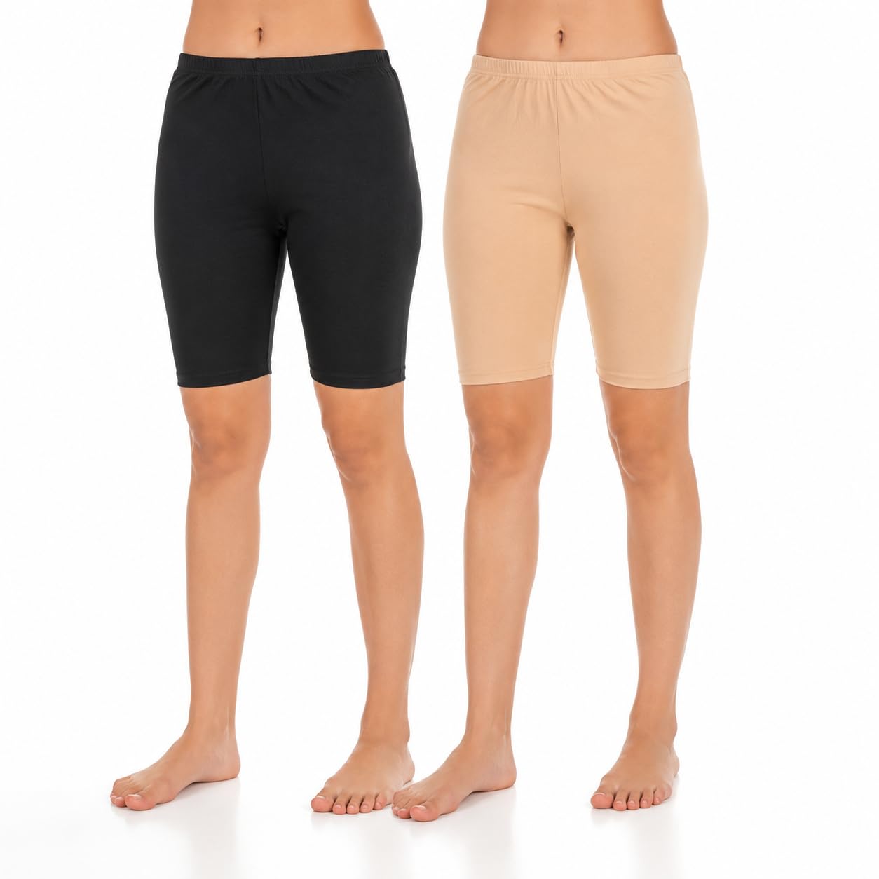 Women's Cotton Shorts Pack of 2 | Stretch Inner Shorts for Dress, Kurti, Skirt & Saree | High Waist Slip | Breathable Cotton Blend Modesty Short for Daily Use-image-14