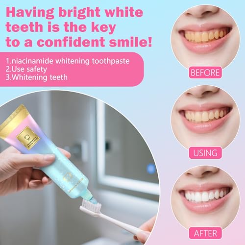 Niacinamid Whitening Zahnpasta für Erwachsene, Brilliant Smile Niacinamid Zahnpasta Whitening, Niacinamid Intensive Whiten Zahnpasten - für gesündere und weißere Zähne (1PCS) – Bild 5