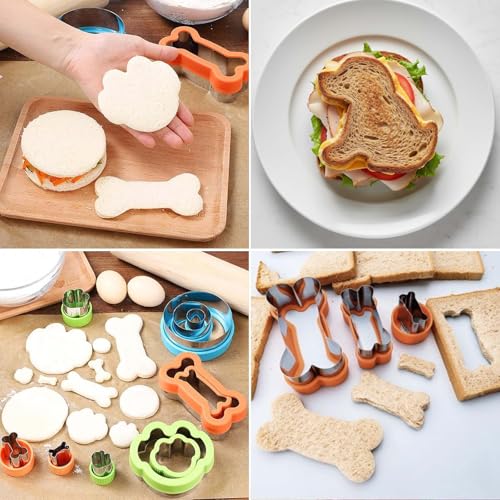 9 Stück Edelstahl Hundepfote Keksausstecher Hundekekse Plätzchenausstecher Backformen, Edelstahl Ausstechformen für Hunde Leckerlis Kekse Plätzchen Brot, Geschenk für Hundegebäck Basteln Backzubehör