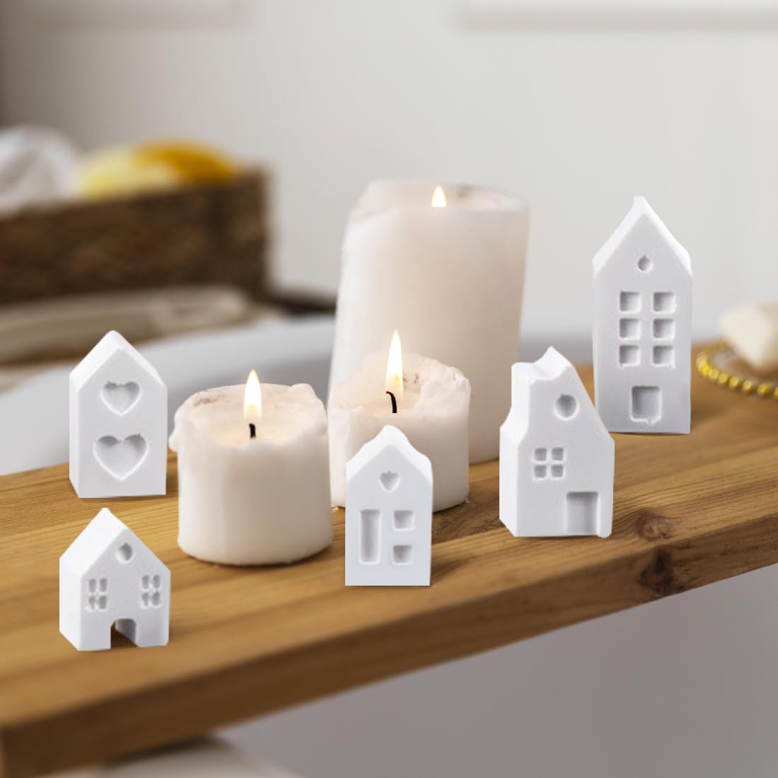 Qianduoduo 12er Set Silikonformen – Häuser-Formen Für Seife, Kerzen, Schokolade & DIY – Perfekt Für Weihnachten, Ostern, Geschenke