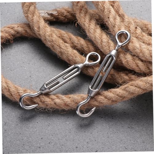 5 piezas Tensor ajustable para cable Alipis M5 de acero inoxidable 304 con gancho y ojo para tensión de cuerda pesada, instalación de cables y aplicaciones industriales miniatura 5