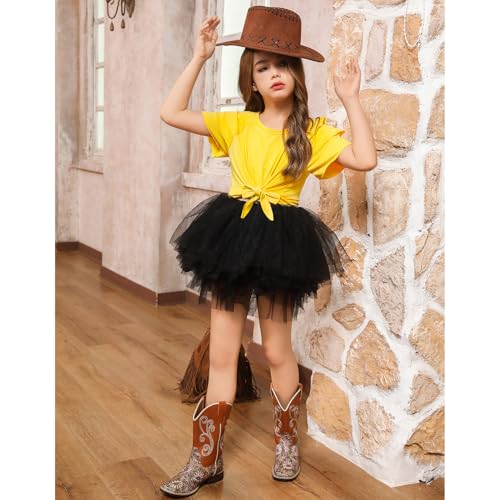 Girls Ruffle Shirts Knot Front Short Sleeve Tops Summer Cute Blouse Trendy Shirts for Girls4