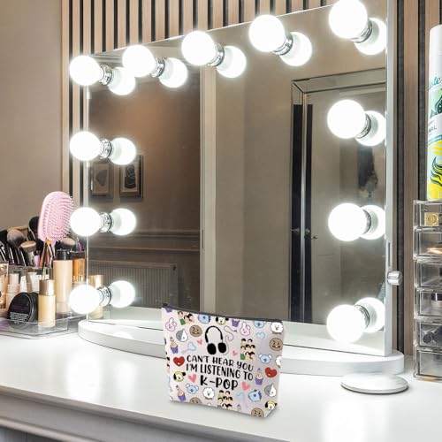 FOTAP K-POP Music Lover Gift Cosmetic Makeup Bag Korean Band Fans Gift (K-POP UK2), White - Image 4